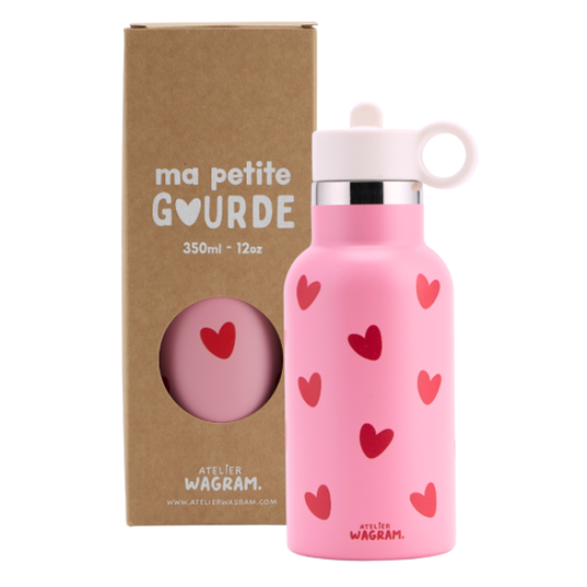 Atelier wagram - Gourde rose coeurs rouge
