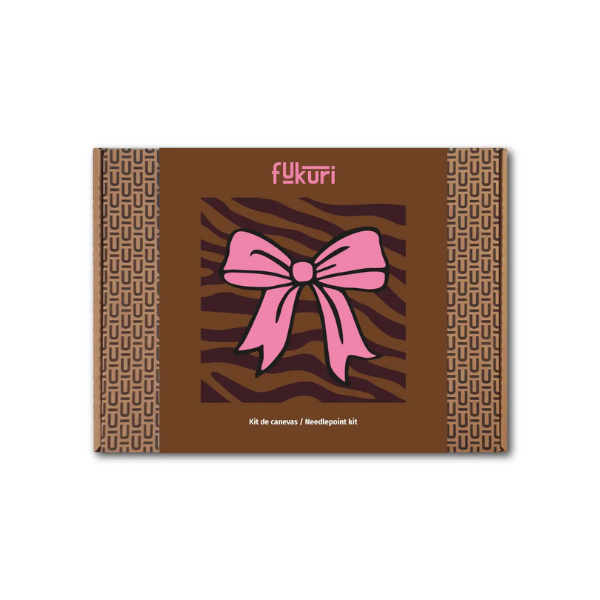 Kit Canevas - DIY -  Noeud rose 20x20cm