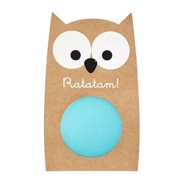 Ratatam - Balle rebondissante hibou bleu