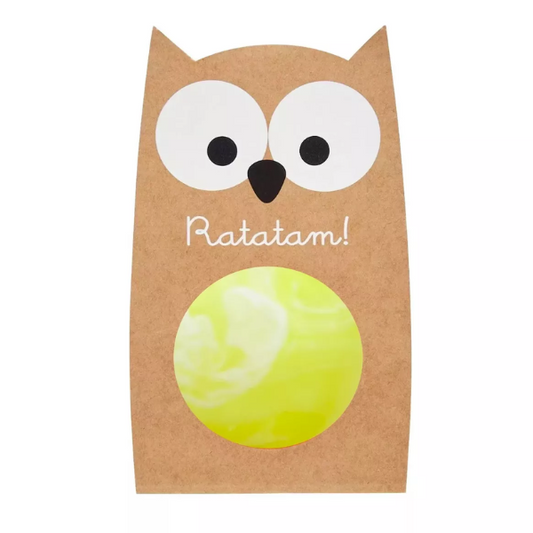 Ratatam - Balle rebondissante marbrée hibou Jaune