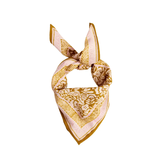 Bonheur du jour - Petit foulard - Iris olive