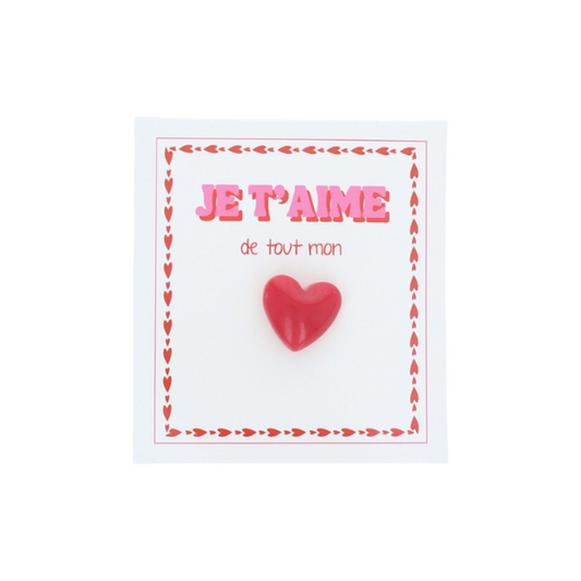 Pin's cœur - je t'aime de tout mon coeur