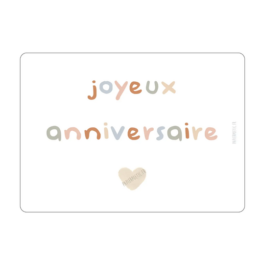 Carte "Joyeux anniversaire" - PapierPoetic