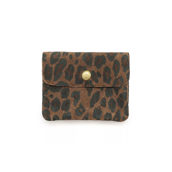 Porte-monnaie Luce Léopard - Marron