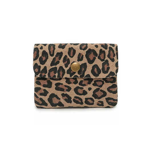 Porte-monnaie Luce Léopard - Taupe