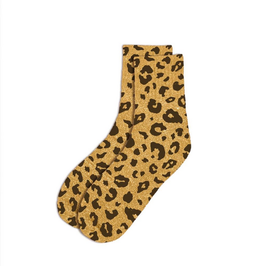 Chaussettes courtes à Paillettes "Léopard"