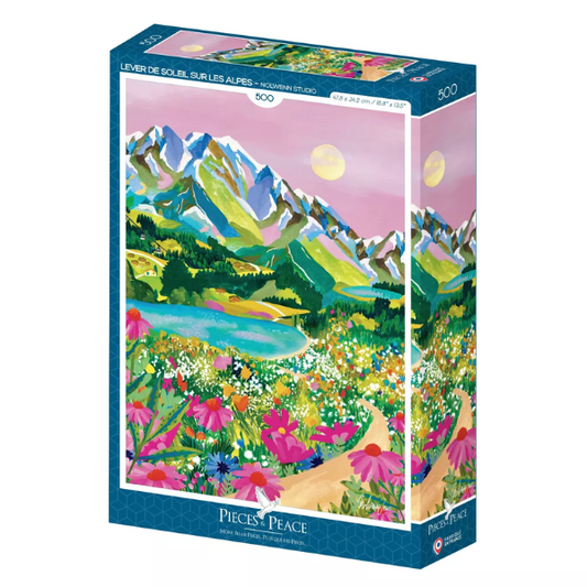 Puzzle Piece&Peace 500 pièces - Lever de Soleil sur les Alpes