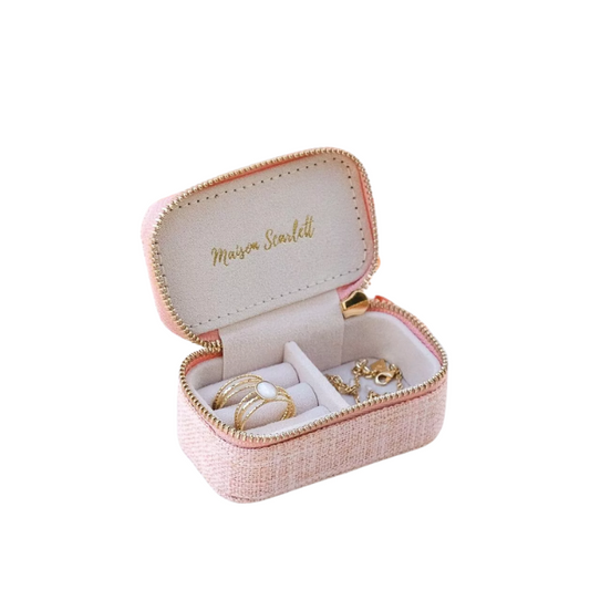 Maison Scarlett - Boîte à Bijoux en lin Rose