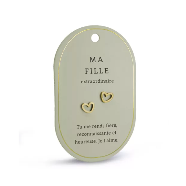 Boucles d’oreilles cœur - Ma fille