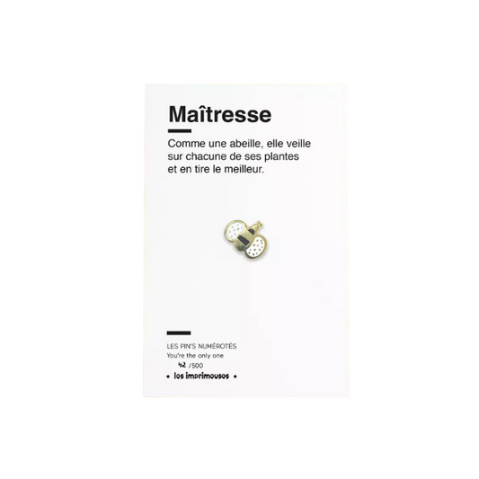Les imprimeuses - Pin's Maîtresse Abeille