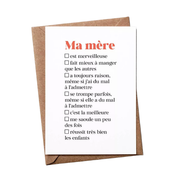 Bulma Carte postale - Maman - Carte à cocher