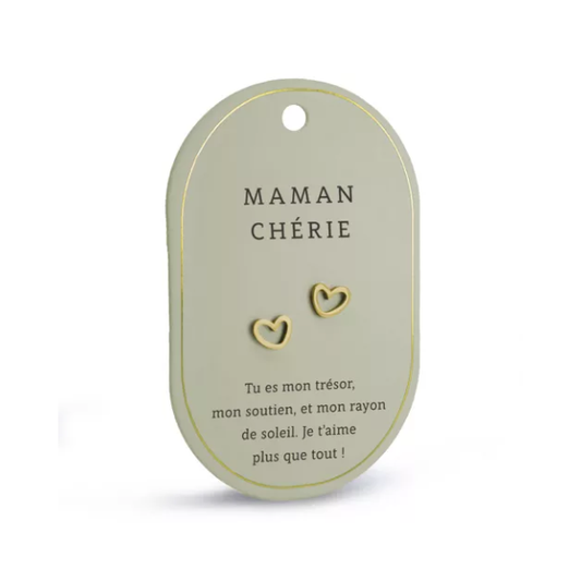 Boucles d’oreilles cœur - Maman chérie