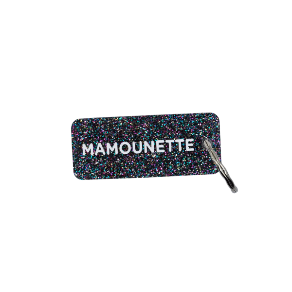 Porte-clés à paillettes - Mamounette