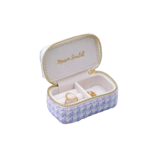 Maison Scarlett - Boîte à Bijoux pied de poule mauve