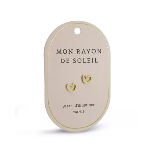 Boucles d’oreilles cœur - Mon rayon de soleil