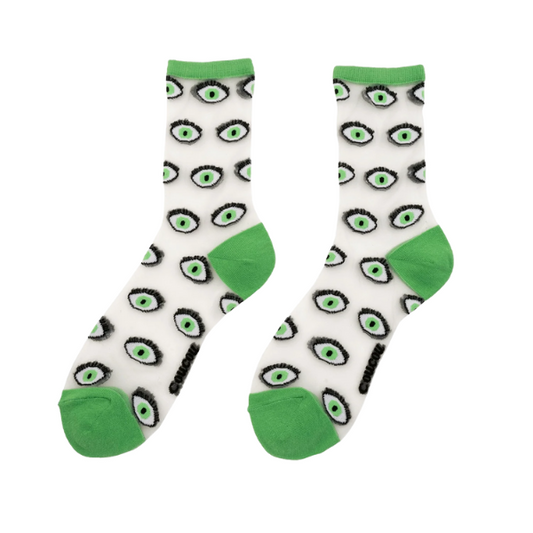 Coucou Suzette - Chaussettes transparentes Oeil - Vert