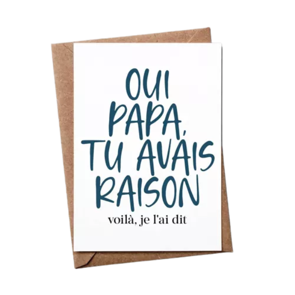 Bulma Carte Papa - Oui papa, tu avais raison