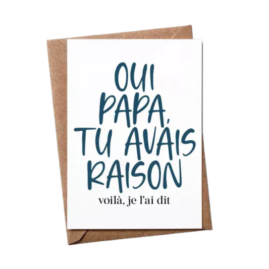 Bulma Carte Papa - Oui papa, tu avais raison