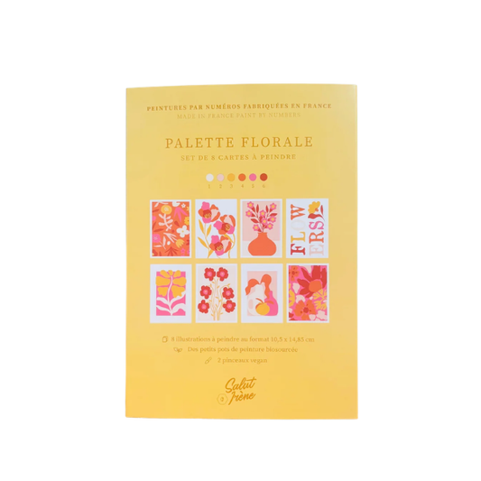 Salut Irene - Peinture au Numéro – 8 cartes - Palette florale