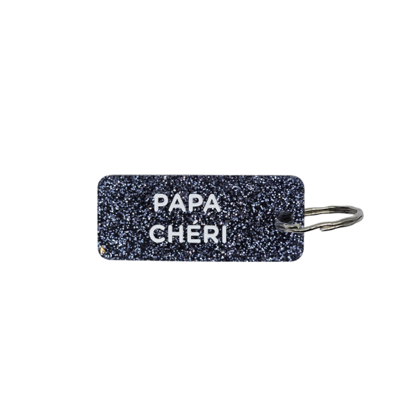 Porte-clés à paillettes - Papa chéri