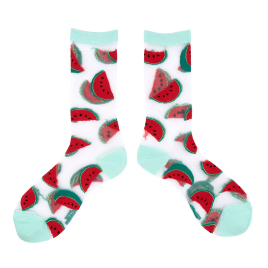 Coucou Suzette - Chaussettes transparentes Pastèque
