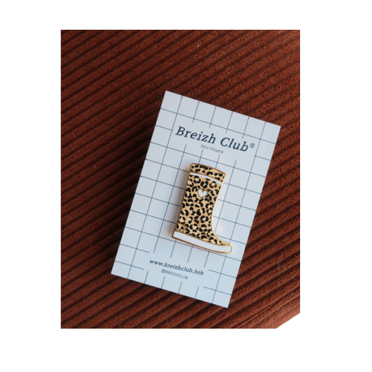 Breizh Club - Pin's Coeur botte léopard