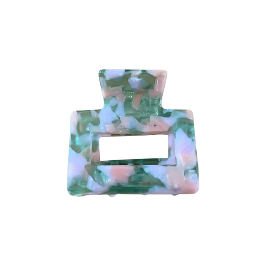 Pince croco grand modèle - Vert/rose