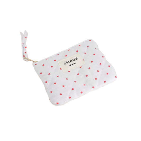 Porte-monnaie - "AMOUR" - Coeur blanc