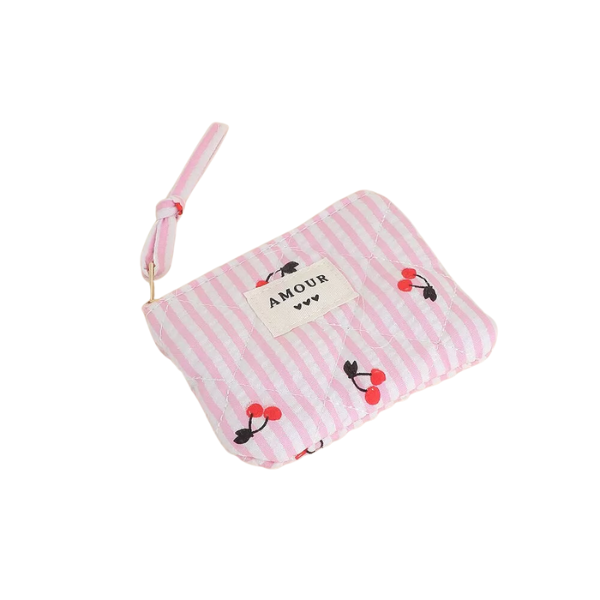 Porte-monnaie - "AMOUR" - Cerises