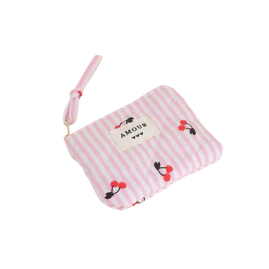 Porte-monnaie - "AMOUR" - Cerises