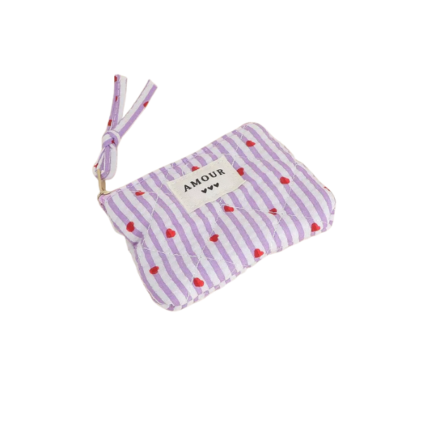 Porte-monnaie - "AMOUR" - Coeur lilac
