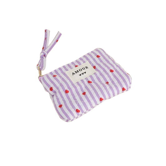 Porte-monnaie - "AMOUR" - Coeur lilac