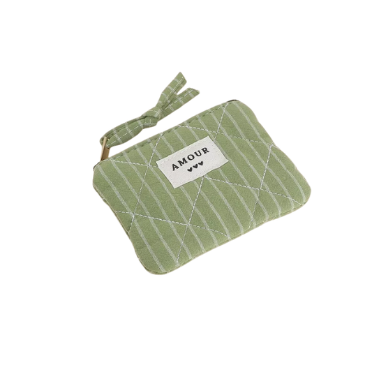 Porte-monnaie - "AMOUR" - Kaki