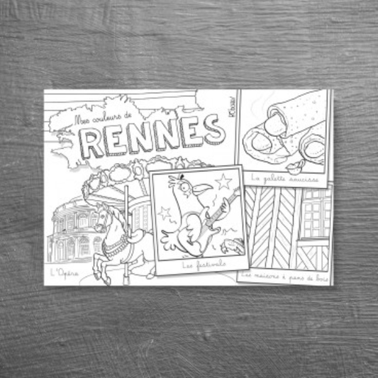Bobotte - Carte postale à colorier Rennes