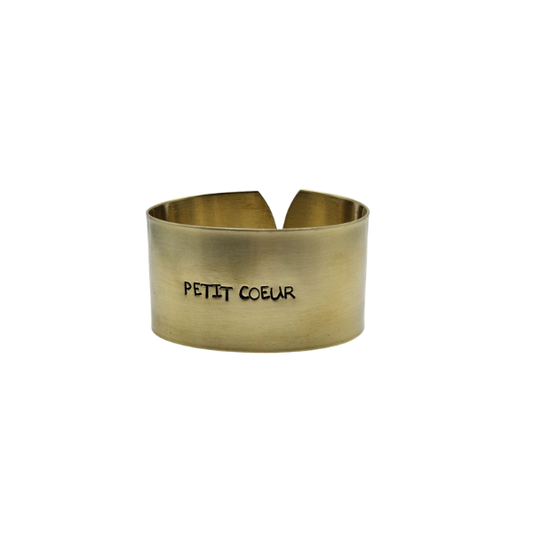 Rond de serviette doré – Petit coeur