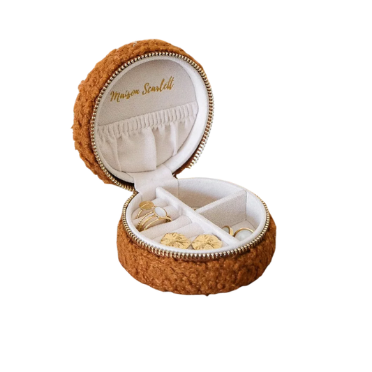 Maison Scarlett - Boîte à bijoux ronde teddy - Camel