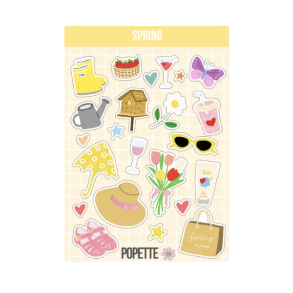 Popette - Planche de stickers holographiques - Spring