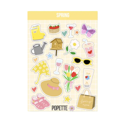 Popette - Planche de stickers holographiques - Spring