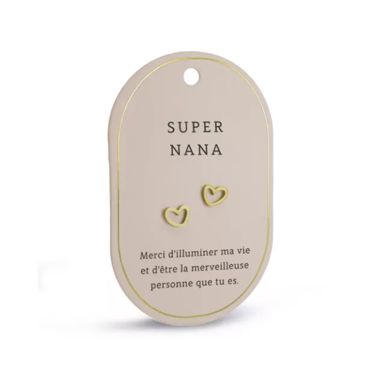 Boucles d’oreilles cœur - Super nana