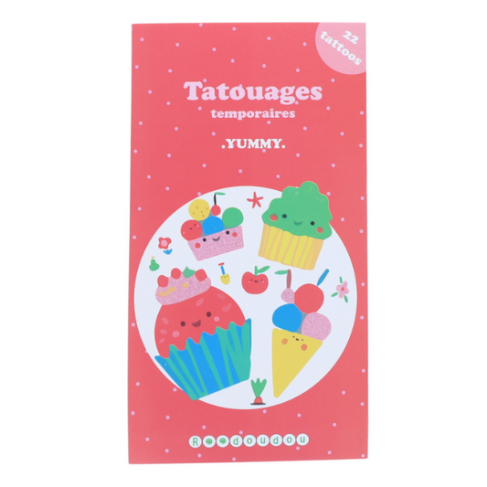 Set de 2 planches de tatouages temporaires - "Yummy"