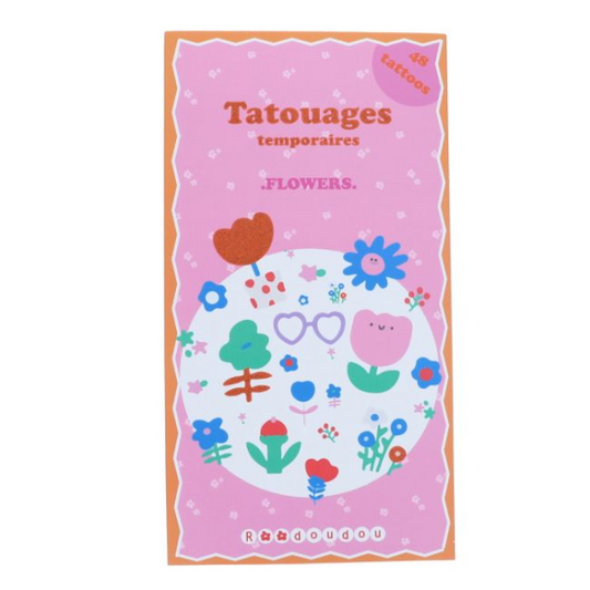 Set de 2 planches de tatouages temporaires - "Fleurs"