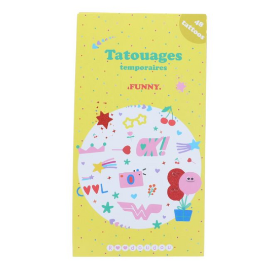 Set de 2 planches de tatouages temporaires - "Funny"