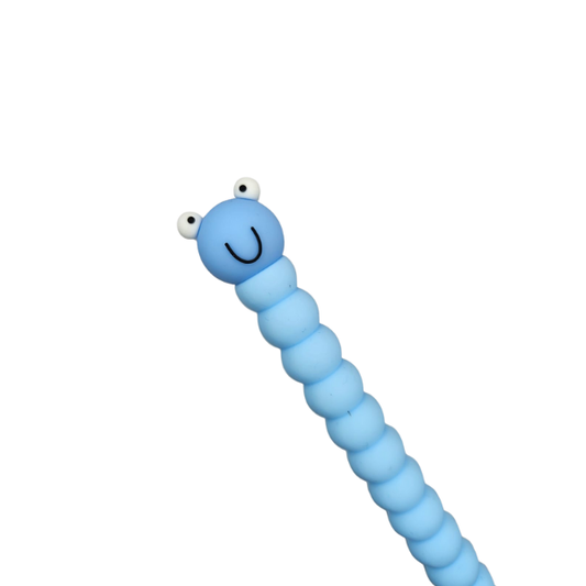 Yuko B - Stylos rigolo - Tiny Caterpillar - bleu