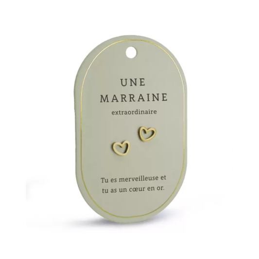 Boucles d’oreilles cœur - Une marraine