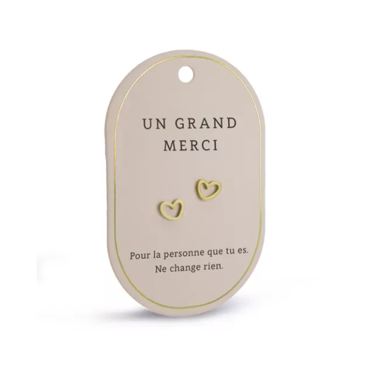Boucles d’oreilles cœur - Un grand merci