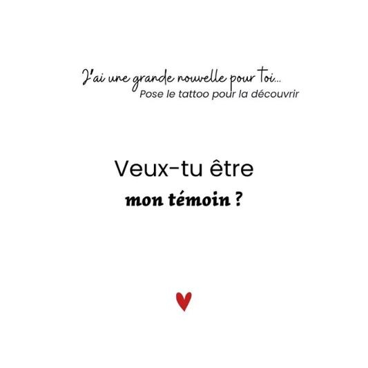 Sioou - Tatouages Éphémères - Veux-tu être mon témoin?