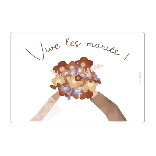 Carte "Vive les mariés" - PapierPoetic