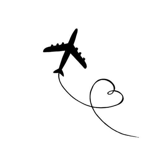 Sioou - Tatouages Éphémères - Avion Cœur