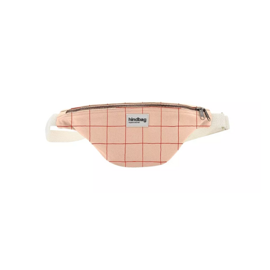 Hindbag - Sac banane Carreaux rose/rouge