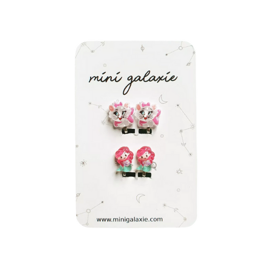 Boucles d'oreilles Clips - chats et princesses